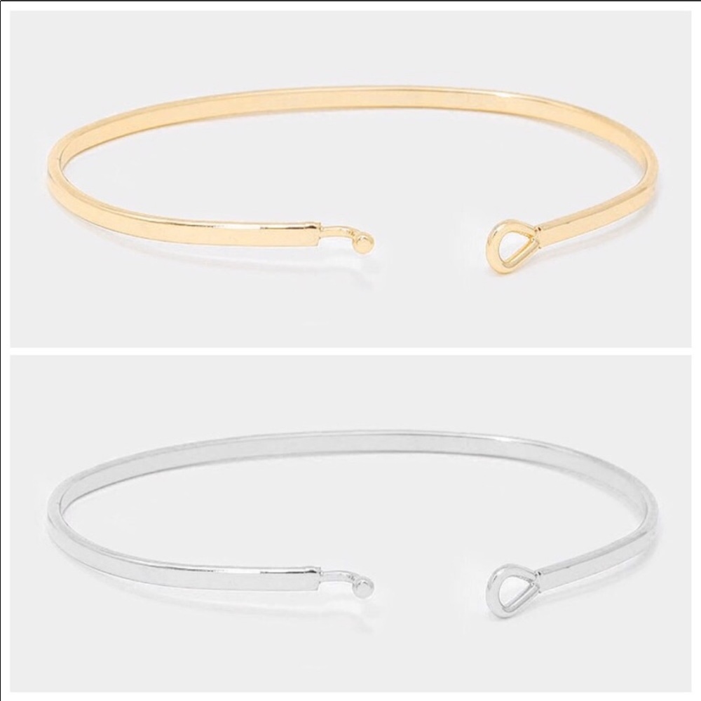Bracelet bangles thin dainty- ROSE GOLD - Picture 2 of 8